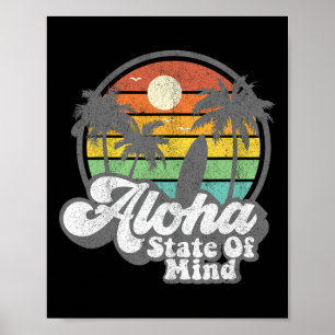 Poster Havaí Vintage Estado Aloha Havaiano Praia Surf