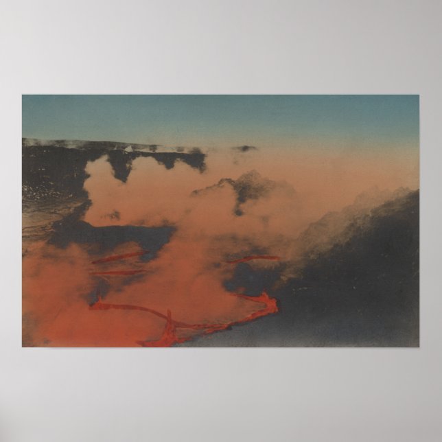 Pôster Havaí - Vista do vulcão Kilauea em HA (Frente)