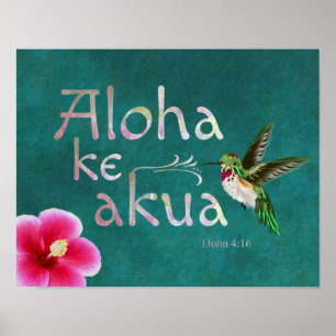 Poster havaiano do verso da bíblia do colibri