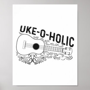 Poster Havaiano Ukulele Uke Uke-o-holic