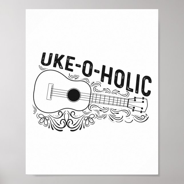 Poster Havaiano Ukulele Uke Uke-o-holic (Frente)