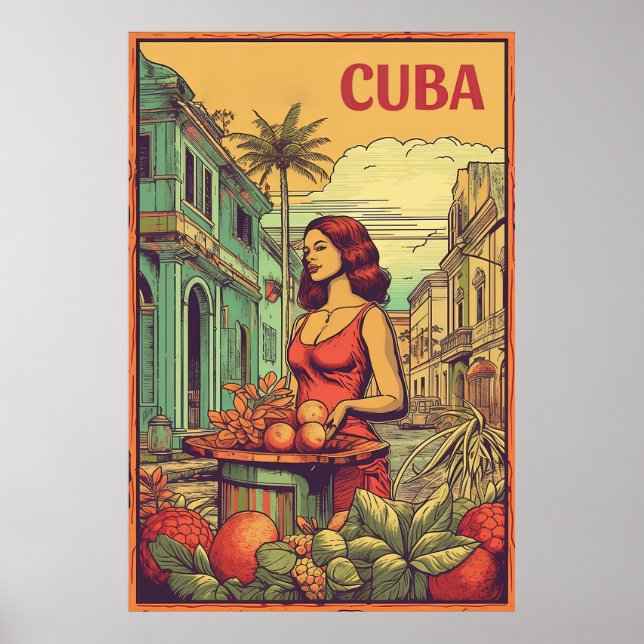 Poster Havana, Cuba, Viagem (Frente)