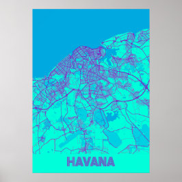 Poster Havana - Mapa da Cidade de Cuba