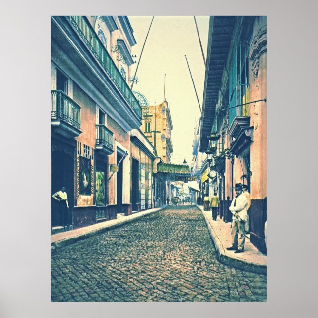 Pôster Havana Street Cuba 1899 (Frente)