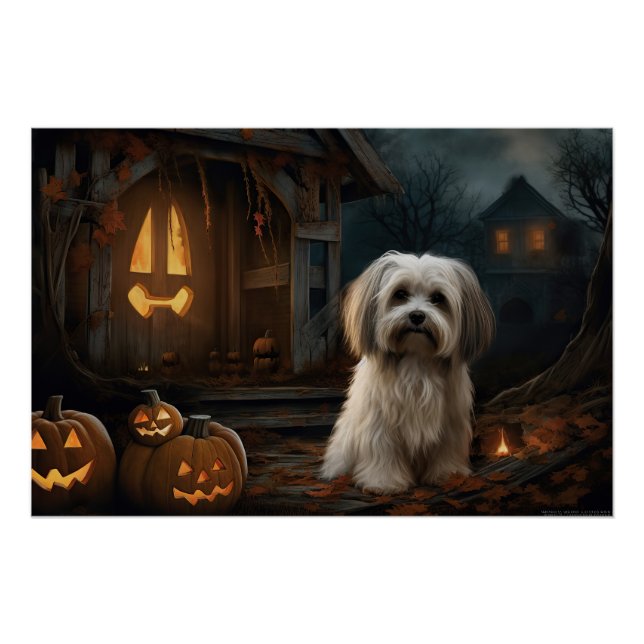 Pôster Havanês Halloween Assustador (Frente)