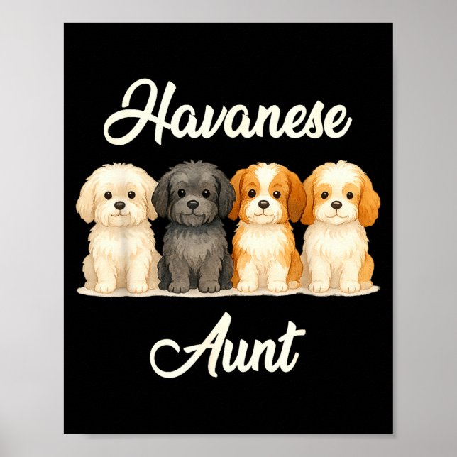 Poster Havanese Aunt Cute Dog Lover Gift Funny Women Pupp (Frente)