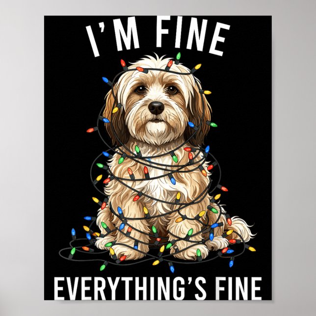 Poster Havanese Christmas I'm Fine Everything Is Fine  (Frente)