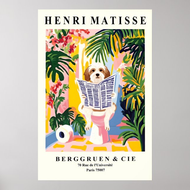 Poster Havanese on Toilet Print - Matisse Style Bathroom (Frente)