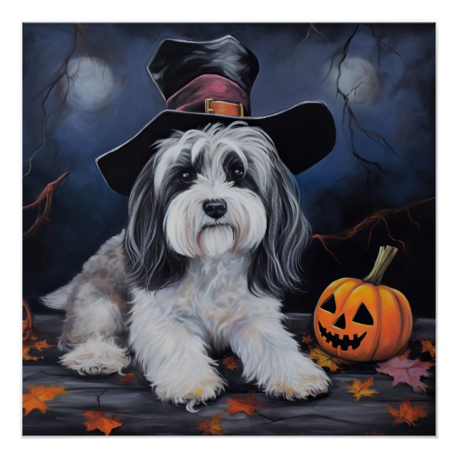 Pôster Havanese Pumpkins Halloween Scary (Frente)
