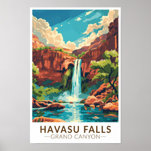 Poster Havasu Falls Grand Canyon Viagem Art Vintage