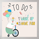 Poster Have fun!!!<br><div class="desc">Cude  bear with bicycle & balloons for  kids and grown ups.</div>