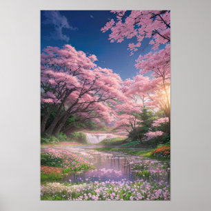 Poster Haven de Rosa e Verde