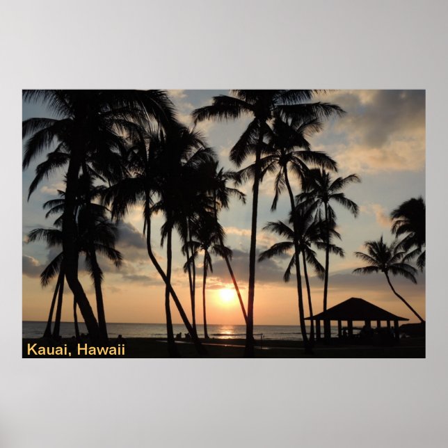 Poster - Hawaii Beach Sunset (Frente)