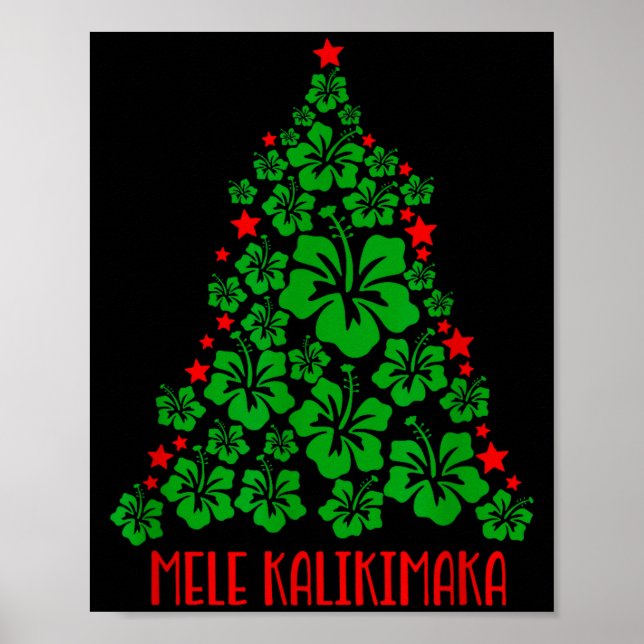 Poster Hawaii Christmas Mele Kalikimaka Floral Christmas  (Frente)