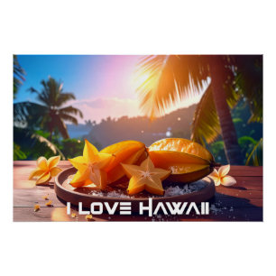 PÔSTER HAWAII - EU AMO O HAVAÍ