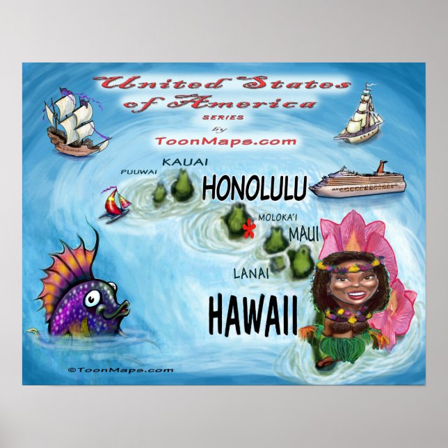 Poster Hawaii EUA (Frente)