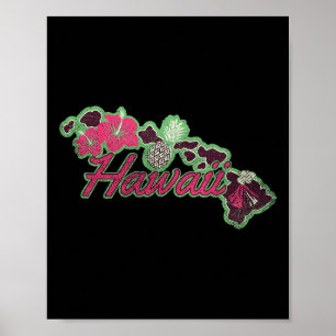Poster Hawaii Islands Hibiscus Flowers Aloha Hawaii Luau