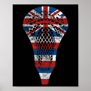 Poster Hawaii Lacrosse Vintage Hi State Flag Lax Stick
