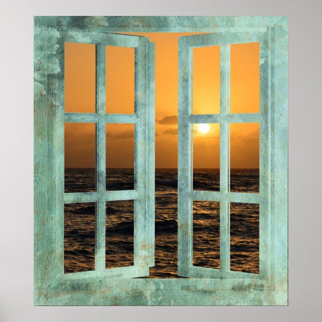 Poster Hawaii Sunset Window (Frente)