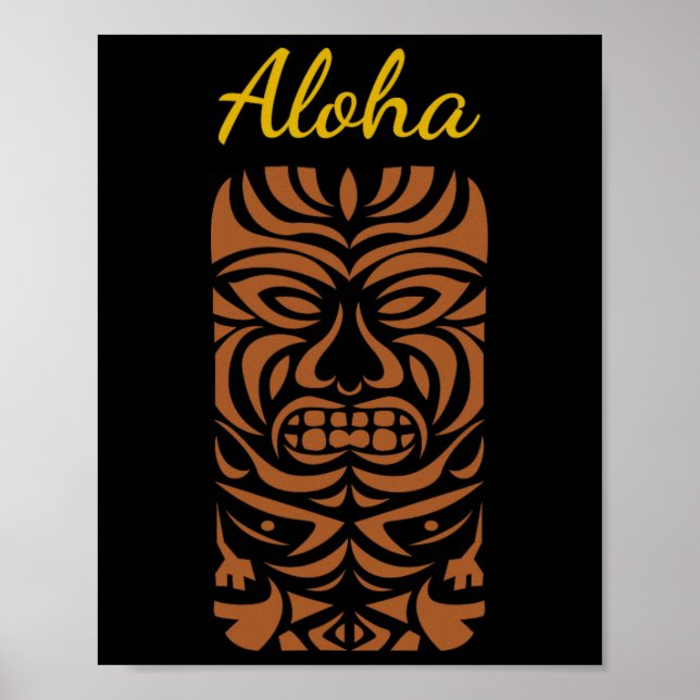 Poster Hawaii Tiki Polynésia Grande Kahuna Hipster Retro (Frente)