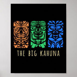Poster Hawaii Tiki Polynésia Grande Kahuna Surfer Retro H
