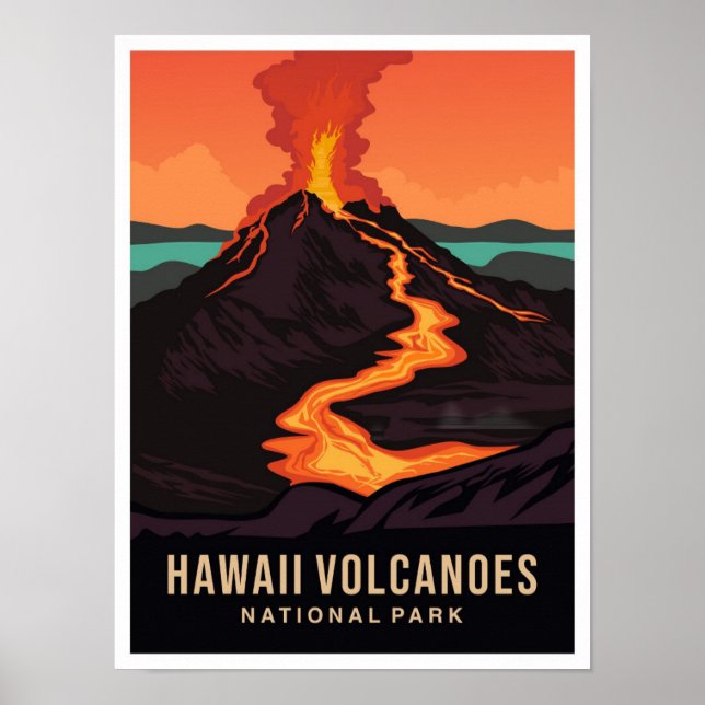 Poster Hawaii Volcanoes National Park USA Travel (Frente)