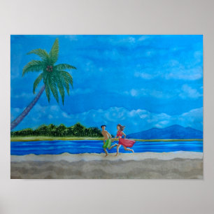Poster Hawaiian Beach Run