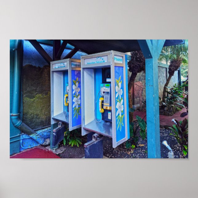 Poster Hawaiian Pay Phones, Kauai, Havaí (Frente)