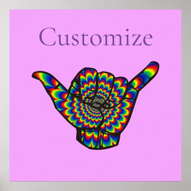 Poster Hawaiian Shaka Psychedelic Thunder_Cove (Frente)