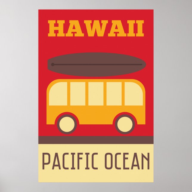 Pôster Hawaiian Surfing Bus (Frente)