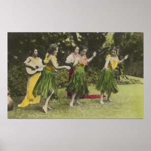Poster HawaiiHula Dancers in ColorHawaii