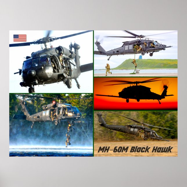 POSTER HAWK PRETO MH-60M (Frente)