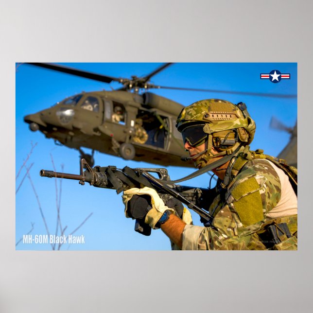 POSTER HAWK PRETO MH-60M (Frente)
