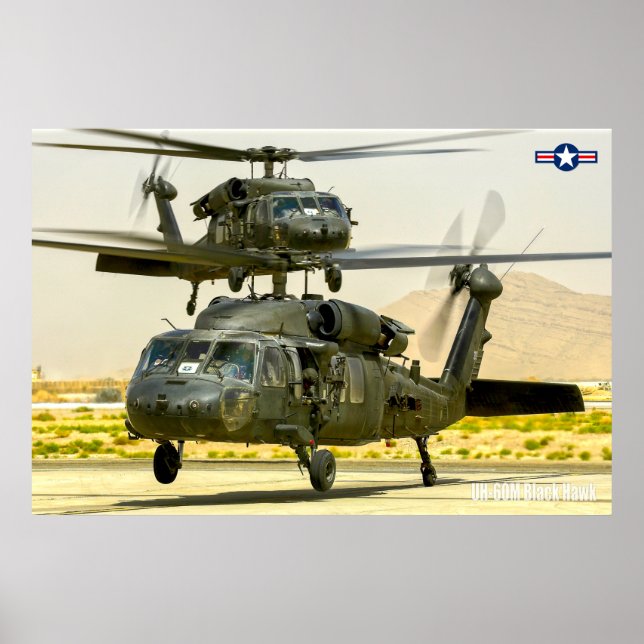 POSTER HAWK PRETO UH-60M (Frente)