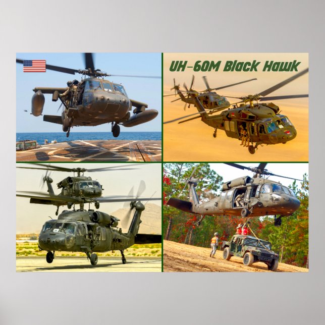 POSTER HAWK PRETO UH-60M (Frente)