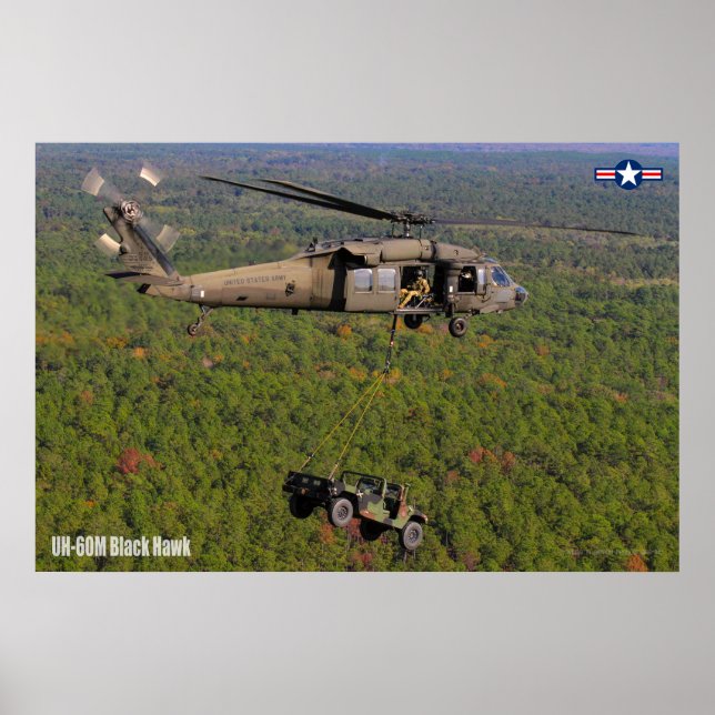 POSTER HAWK PRETO UH-60M (Frente)