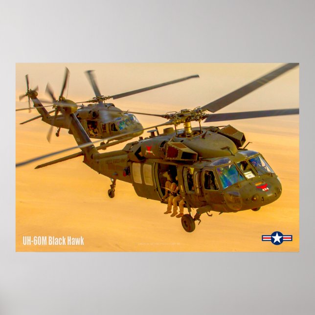 POSTER HAWK PRETO UH-60M (Frente)