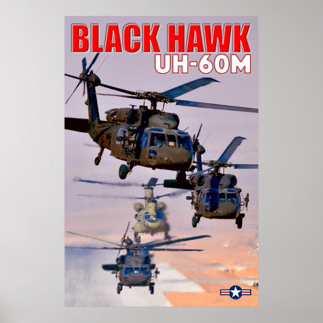 POSTER HAWK PRETO UH-60M (Frente)