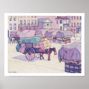 Pôster Hay Carts, Cumberland Market (oil on canvas)