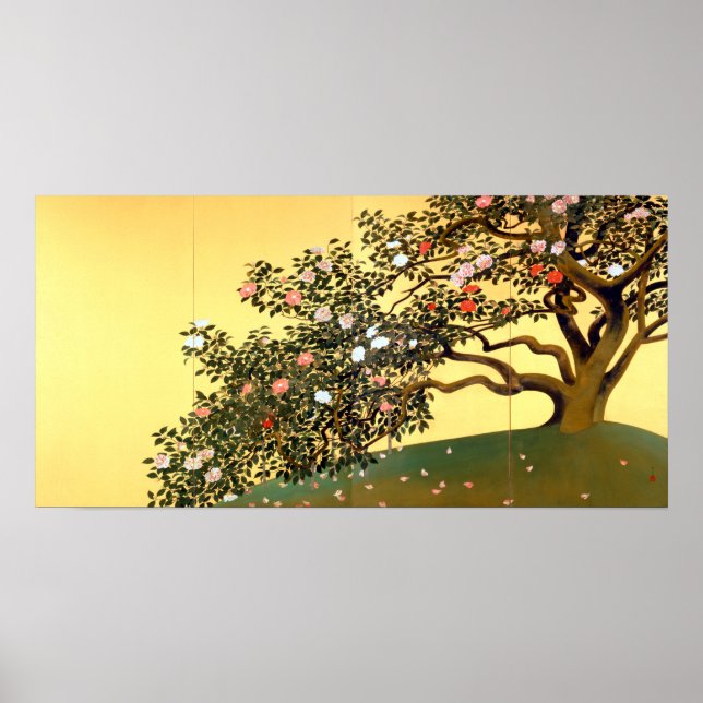 Pôster Hayami Gyoshu Camellia Blossoms (Frente)