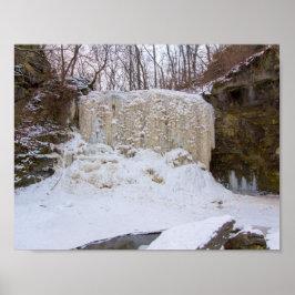 Pôster Hayden Run Falls no inverno, Columbus, Ohio