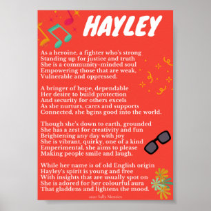 Poster "Hayley" Nome Poem