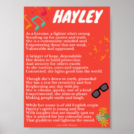 Poster "Hayley" Nome Poema