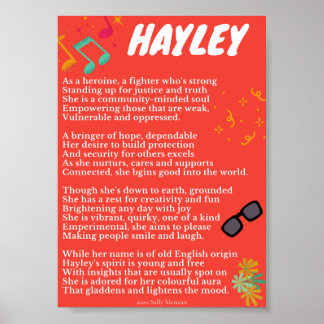 Poster "Hayley" Nome Poema