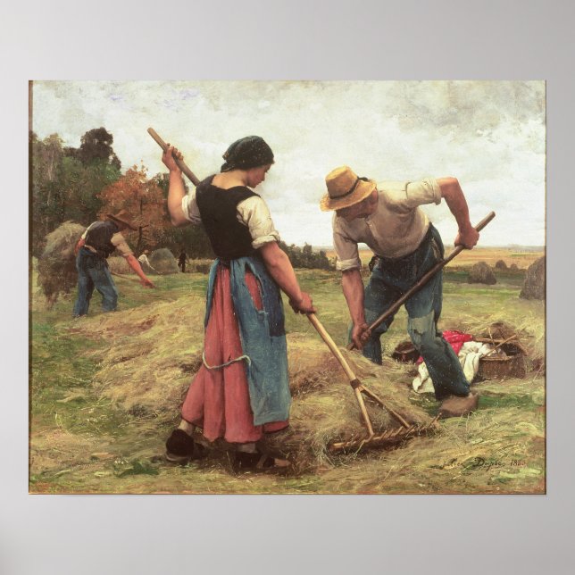 Pôster Haymaking, 1880 (Frente)