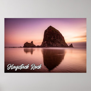 Poster Haystack Rock, Costa De Oregon, EUA