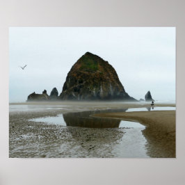 Pôster Haystack Rock Refletion, Cannon Beach, Oregon