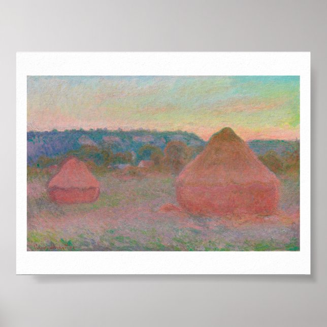POSTER "HAYSTACKS, FIM DO DIA, OUTONO, MONET (Frente)