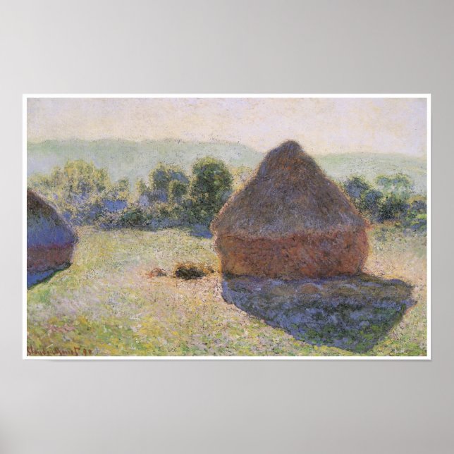 Pôster Haystacks no dia 1890 (Frente)