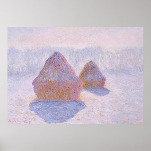 Poster Haystacks por Claude Monet (Frente)